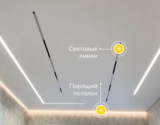 Парящий натяжной потолок