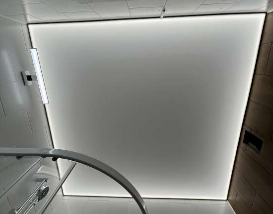 Натяжной потолок в санузле