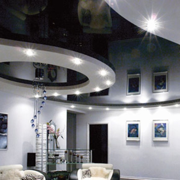 Двухуровневые натяжные потолки